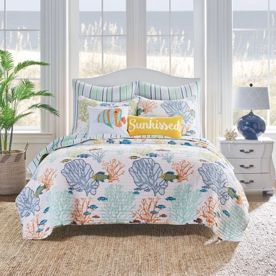 Deep Sea Multicolored Euro Sham Set - Two Euro Shams - Levtex Home - Image 2