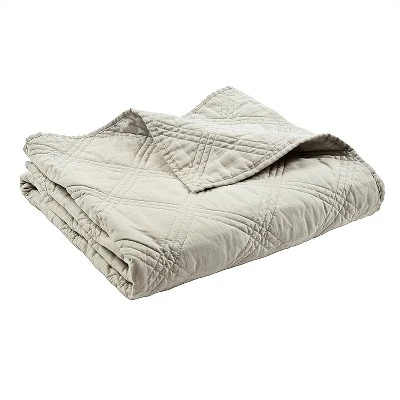 Linen Front/Cotton Back Quilted Throw - Levtex Home - Image 6
