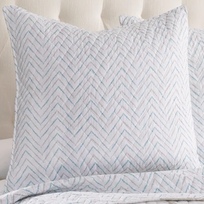 Blue Sea Chevron Euro Sham Set Of 2 - Levtex Home