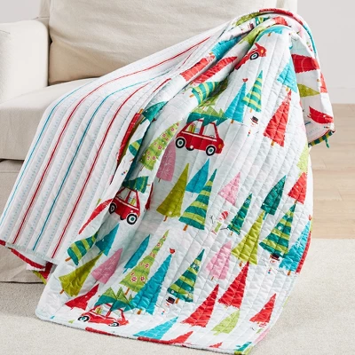 Merry & Bright Holly Jolly Holiday Quilted Throw - Levtex Home