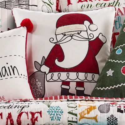 Santa Claus Lane Holiday Decorative Pillow White - Levtex Home - Image 2