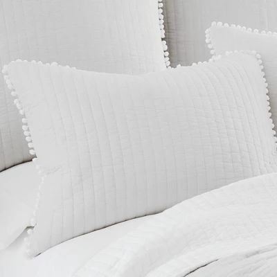 Pom Pom White Standard Sham - Levtex Home