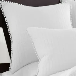 Pom Pom White Euro Sham - Levtex Home