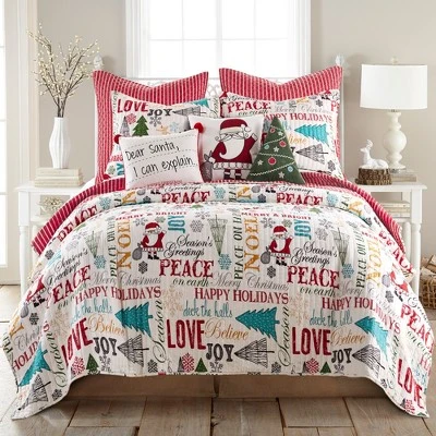 Santa Claus Lane Postcard Decorative Pillow White - Levtex Home - Image 3