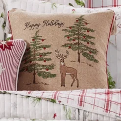 Villa Lugano Sleigh Bells Happy Holidays Pillow - By Levtex Home