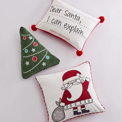 Santa Claus Lane Holiday Decorative Pillow White - Levtex Home