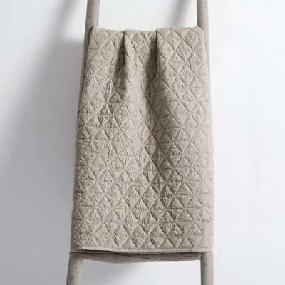 Rowan Tan Quilted Throw - Levtex Home - Image 2