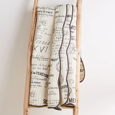 Histoire Script Quilted Throw - Levtex Home - Image 2