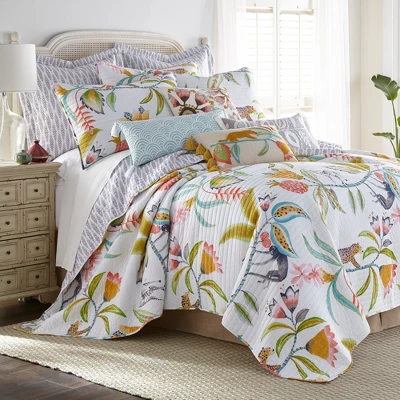 Melina Floral Quilted Euro Sham - 2pk - Levtex Home - Image 2