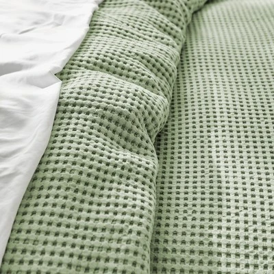Mills Waffle Desert Sage Full/Queen Duvet Set - Levtex Home - Image 4