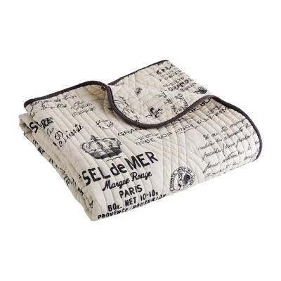 Histoire Script Quilted Throw - Levtex Home - Image 3