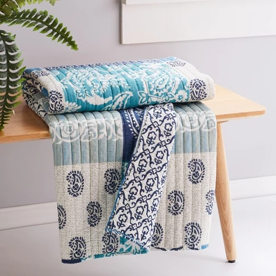 Chandra Printed Patchwork Quilted Throw - Levtex Home