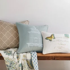 Palladium Grey Butterfly Decorative Pillow - Levtex Home