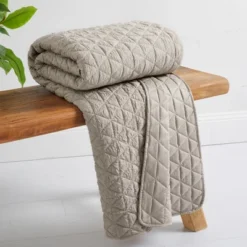 Rowan Tan Quilted Throw - Levtex Home