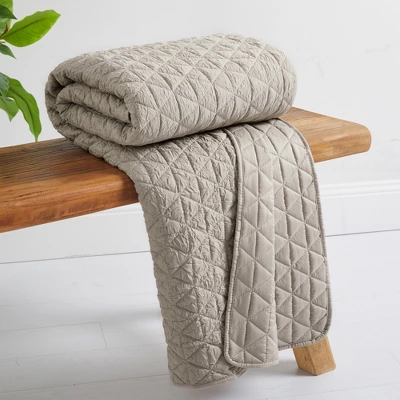 Rowan Tan Quilted Throw - Levtex Home