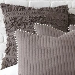 Pom Pom Slate Euro Sham - Levtex Home