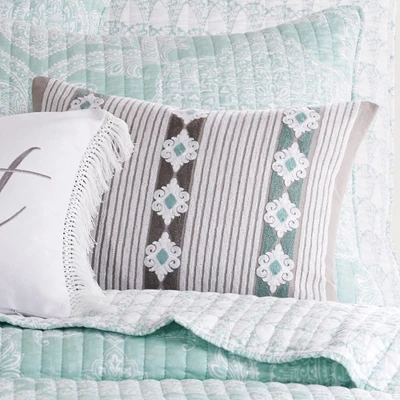 Mclain Stripes Decorative Pillow Seafoam - Levtex Home - Image 2